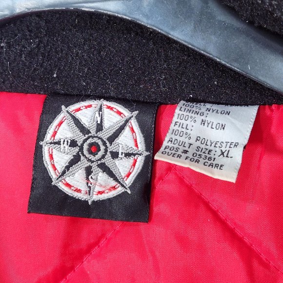 Marlboro Compass Coat Men's XL  Winter Puffer Ski Jacket Black Red Hooded - Picture 7 of 8